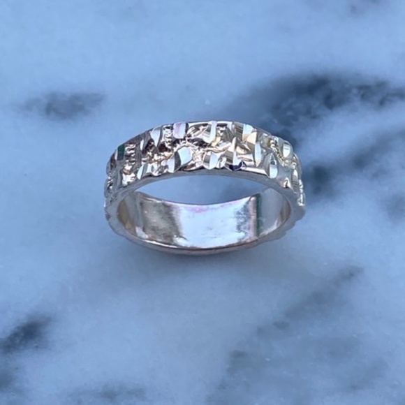 Sterling Silver Nugget Style Band Ring - Picture 3 of 4